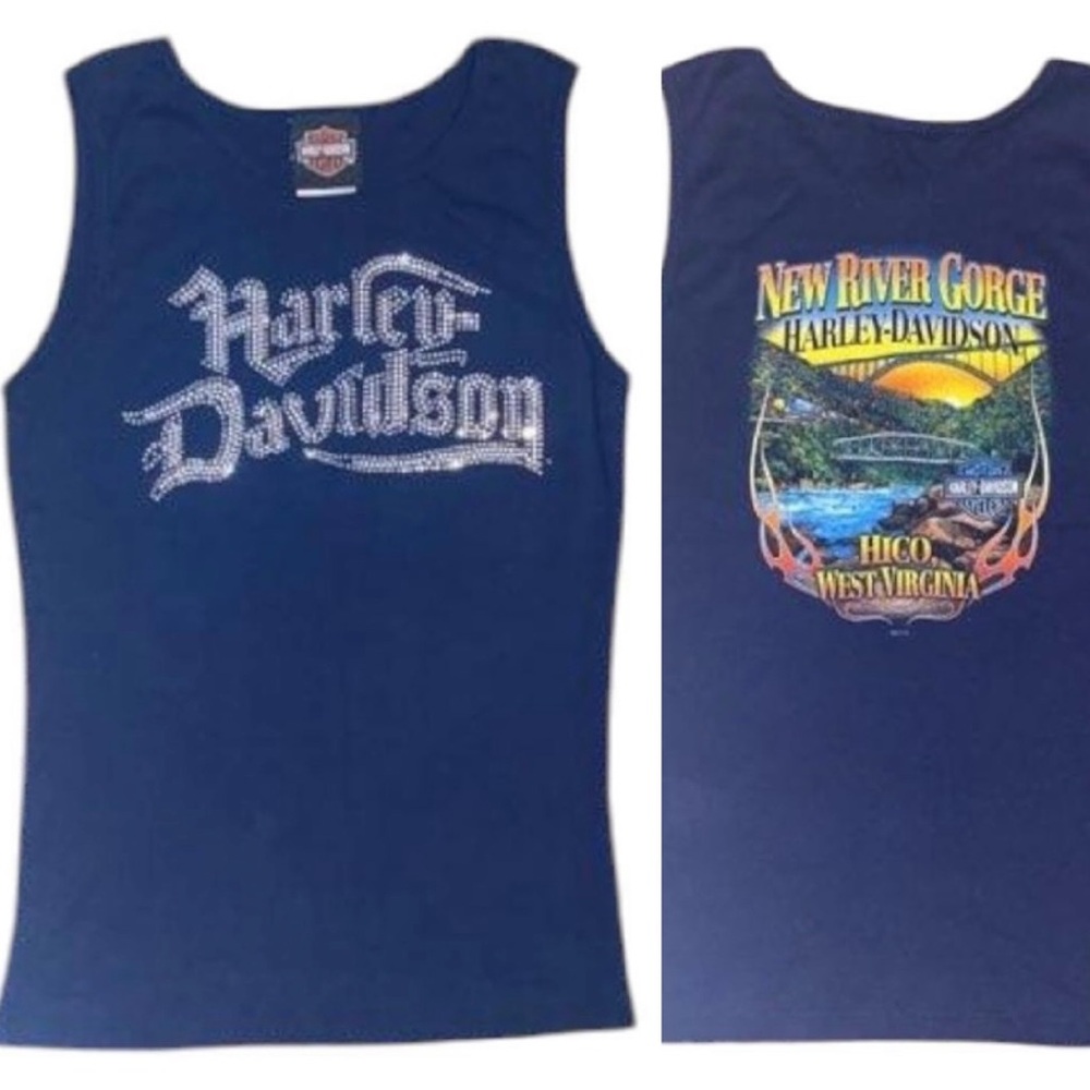Harley-Davidson Blue Tank Top New River Gorge West Virginia
